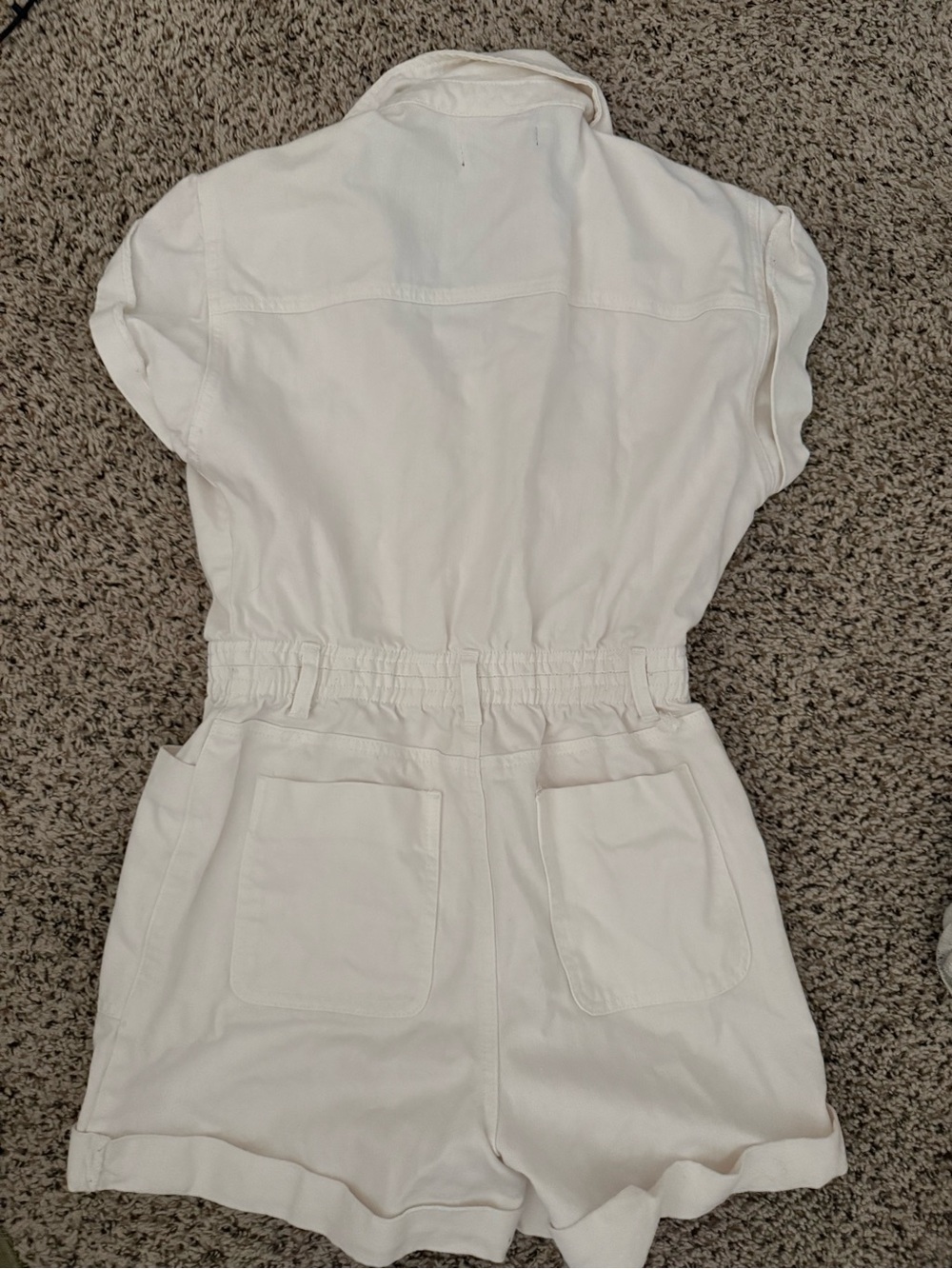 Free People Denim Short Sleeve Romper in White⭐️ Used - like new (worn once)⭐️ - Picture 2 of 4